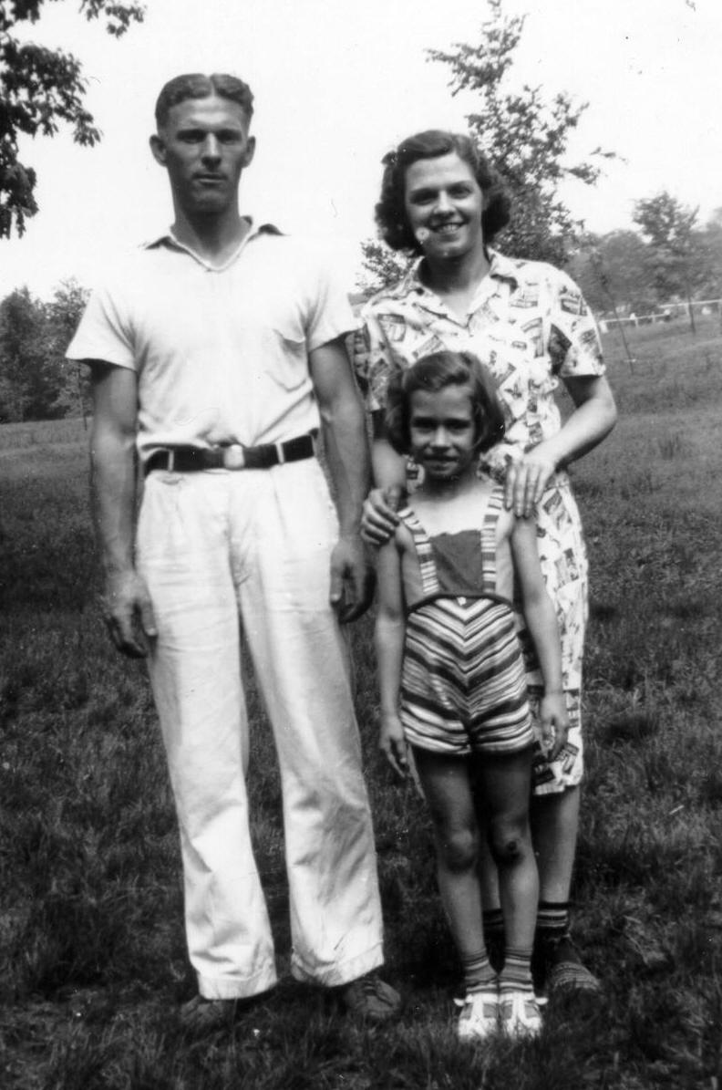 Brother Frank, wife Frances, and my mom in 1940.