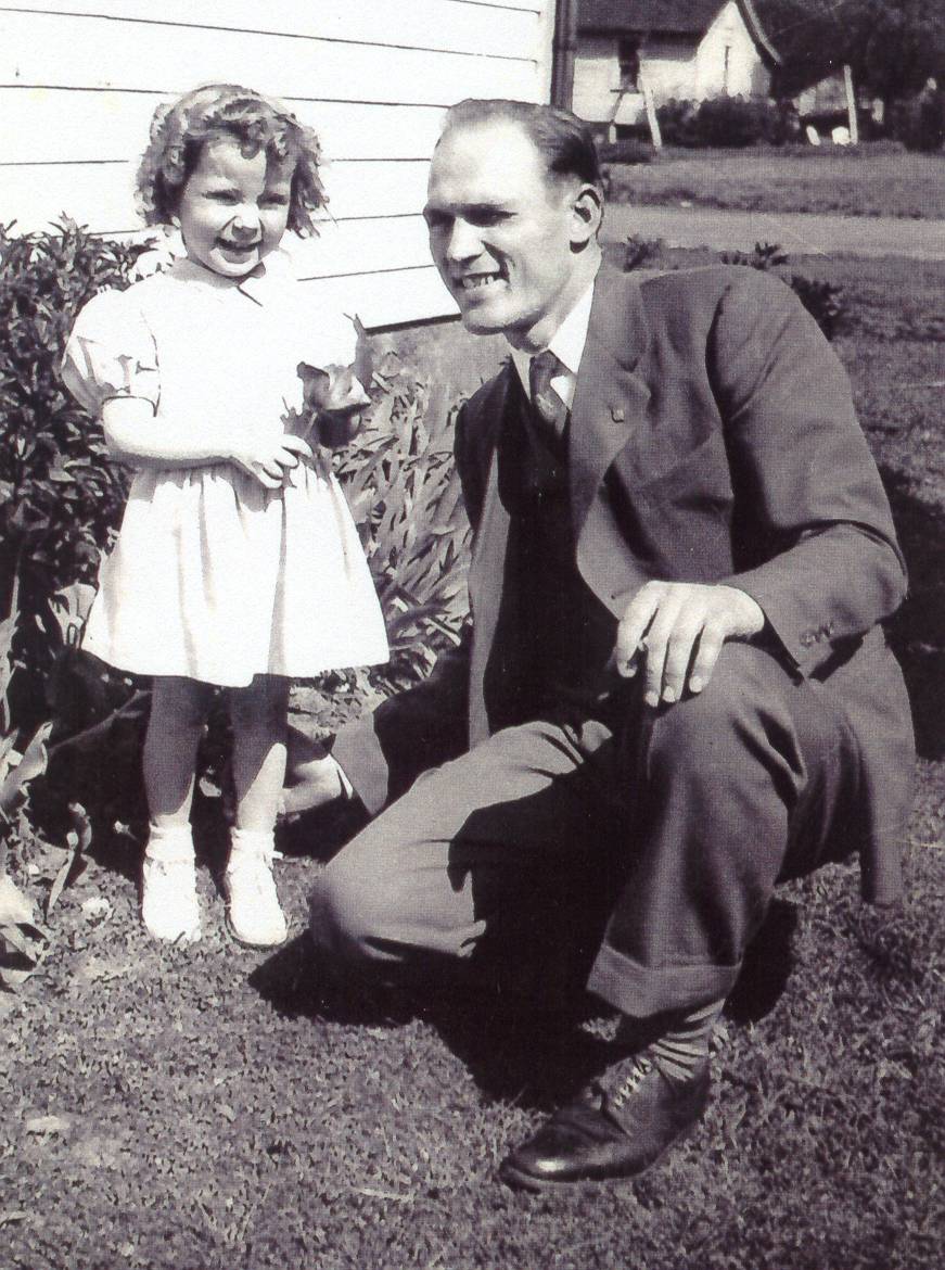 Johnny and Baby Darla at Home in 1946